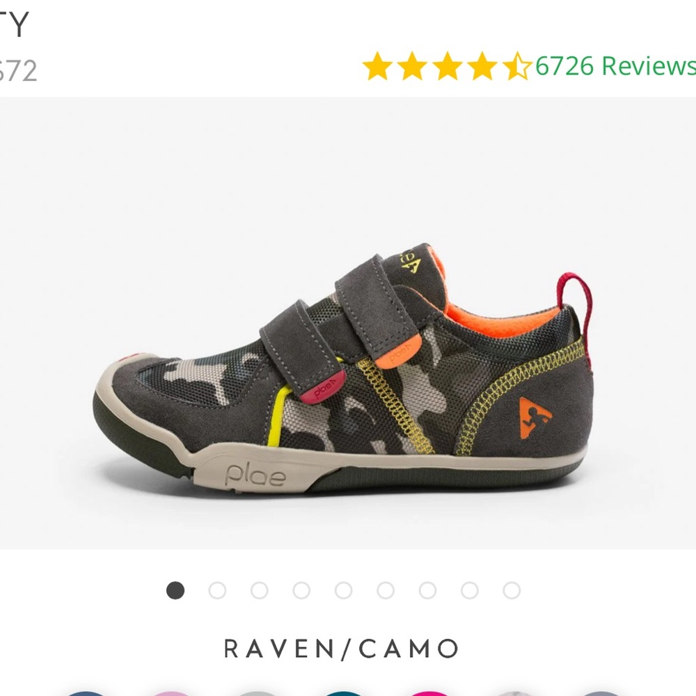 PLAE Kids Camo Sneakers - Gray and Orange Accents